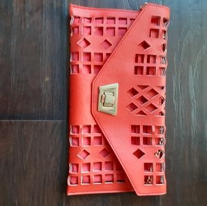 Red clutch purse